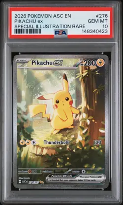 2026 POKEMON ASC EN-ASCENDED HEROES SPECIAL ILLUSTRATION RARE PIKACHU EX PSA 10 - Image 1
