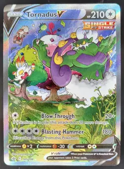 2021 Pokemon Sword & Shield Chilling Reign Tornadus V #185/198 SO - Image 1