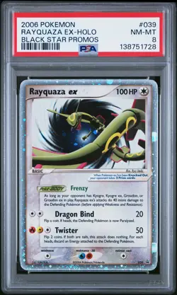 2006 POKEMON BLACK STAR PROMOS #039 RAYQUAZA EX-HOLO PSA 8 - Image 1