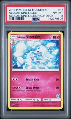 2018 POKEMON SUN & MOON TRAINER KIT #17 ALOLAN NINETALES PSA 8 - Image 1