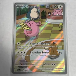 Pokemon TCG Chansey Illustration Twilight Masquerade Card 187/167 NM/M Condition - Image 1