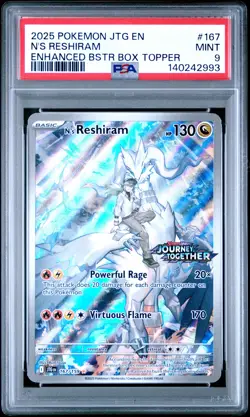 2025 POKEMON JTG EN-JOURNEY TOGETHER ENHANCED BOOSTER BOX N'S RESHIRAM PSA 9 - Image 1