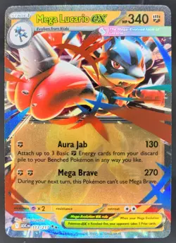 2026 Pokemon Ascended Heroes Mega Lucario ex #113/217 Double Rare MG3 - Image 1