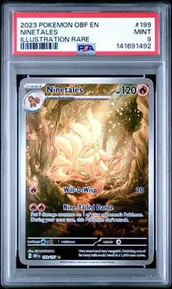 2023 Pokemon Obsidian Flames OBF En Ninetales Illustration Rare #199 PSA 9 Mint - Image 1