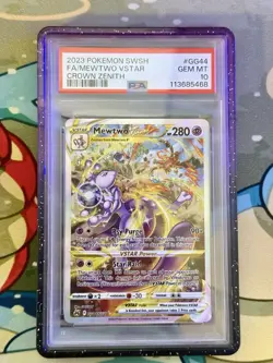 2023 POKEMON SWORD & SHIELD CROWN ZENITH #GG44 FULL ART/MEWTWO VSTAR PSA 10 - Image 1