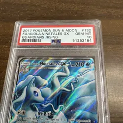 Pokemon Alolan Ninetales GX Guardians Rising Full Art #132 PSA 10 Gem Mint - Image 2