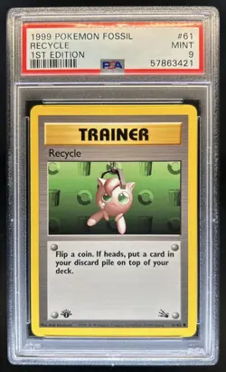 1999 Pokemon Fossil 1st Edition Recycle #61/62 PSA 9 - Image 1