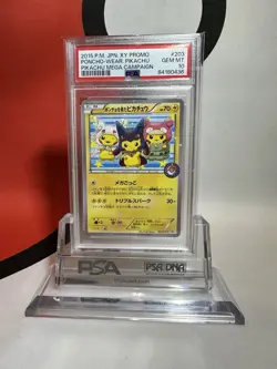 2015 PONCHO WEAR PIKACHU 203 PSA 10 POKEMON JPN XY PROMO MEGA CAMPAIGN - Image 1