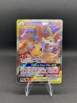 Pokemon TCG Charizard & Braixen GX Tag Team Black Star Promo SM230 Holo Rare - Image 1