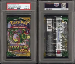 Pokemon Evolving Skies Rayquaza Art Authentic Graded Sealed Booster Pack PSA 8 - Image 3
