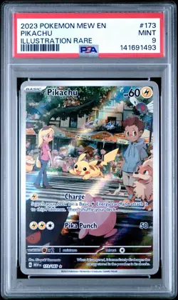 2023 Pokemon Mew En Pikachu Illustration Rare #173 PSA 9 Mint - Image 1
