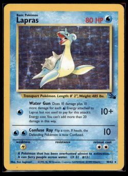 1999 Pokemon Fossil Lot: Lapras 10/62 & Zapdos 15/62 Holo Rare HP - WOTC Vintage - Image 2