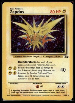 1999 Pokemon Fossil Lot: Lapras 10/62 & Zapdos 15/62 Holo Rare HP - WOTC Vintage - Image 4