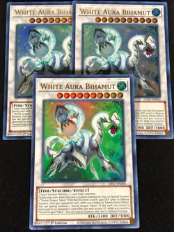 Yugioh White Aura Bihamut LED7-EN056 1ST ULTRA x3 (NM) - Image 1