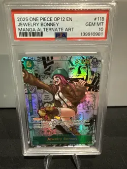 2025 One Piece CCG Legacy of the Master Jewelry Bonney Manga OP12-118 PSA 10 - Image 1