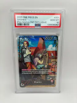 One Piece TCG - PSA 10 - Shanks OP09-001 - PSA Magazine Exclusive Promo - Image 1
