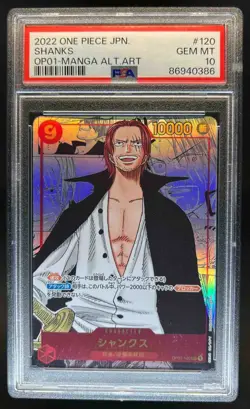2022 One Piece Romance Dawn JP Shanks Manga Art Alt SSP #OP01-120 PSA 10 - Image 1