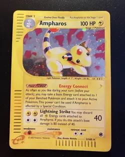 Pokemon Card-Ampharos-2/165-Expedition- Holo-ENG-Very Good - Image 1