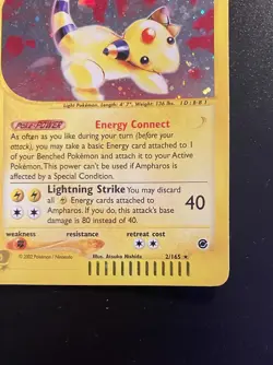 Pokemon Card-Ampharos-2/165-Expedition- Holo-ENG-Very Good - Image 5
