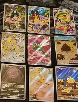 Full Art Illustration Rare Pokemon-9 Total Cards-as Seen In Pics - Image 1