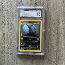 CGC 10 GEM MINT Umbreon 2001 Neo Discovery 13/75 Holo SWIRL Pokemon Card - Image 1