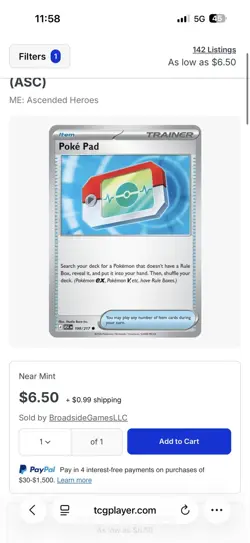 Poke Pad 198/217 Ascended Heroes Pokemon Tcg Card English 5 Card Lot - Image 2