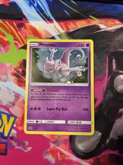 Mewtwo SM77 Black Star Promo Card Near Mint Condition Sun And Moon Pokemon TCG - Image 1
