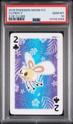 2016 POKEMON MOON PLAYING CARDS 2 OF CLUBS CUTIEFLY PSA 10 - Image 1