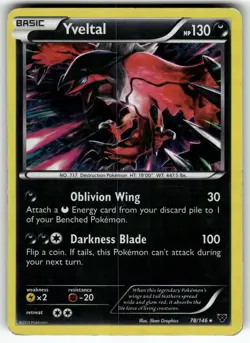 Yveltal - 78/146 (Cracked Ice Holo) 078/146 Deck Exclusives LP Pokemon Card TCG - Image 1