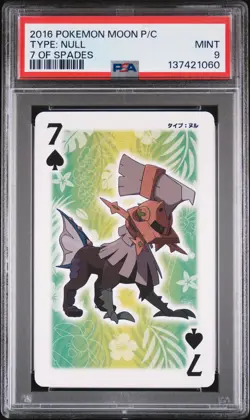 2016 POKEMON MOON PLAYING CARDS 7 OF SPADES TYPE: NULL PSA 9 - Image 1