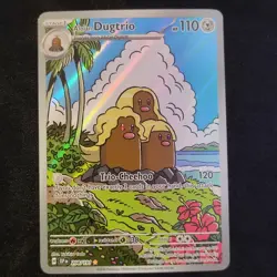 Pokemon TCG Alolan Dugtrio Holo Card 208/191 Sv08 Surfing Sparks Mint - Image 1