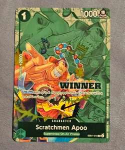 Scratchmen Apoo Winner Pack 2025 Vol. 2 One Piece Promo Card EB01-015 English NM - Image 1