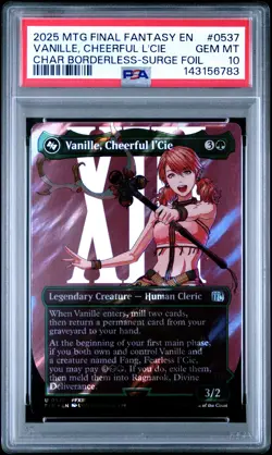 2025 MTG FINAL FANTASY BORDERLESS #0537 VANILLE CHEERFUL L'CIE PSA 10 - Image 1