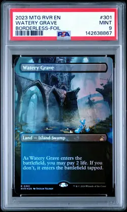 2024 MTG RAVNICA REMASTERED BORDERLESS-FOIL #301 WATERY GRAVE PSA 9 - Image 1
