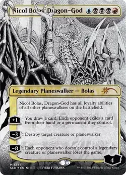 Nicol Bolas, Dragon-God - Foil Extended Art Secret Lair NM MTG - Image 1