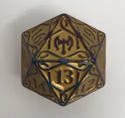 MTG Kaldheim Oversized Spindown • Gold D20 Dice • Magic The Gathering Bundle Die - Image 1