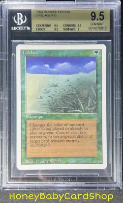 MTG 3rd Edition Revised 1994 Lifelace BGS 9.5 GEM MINT Old School 93/94 - Image 1