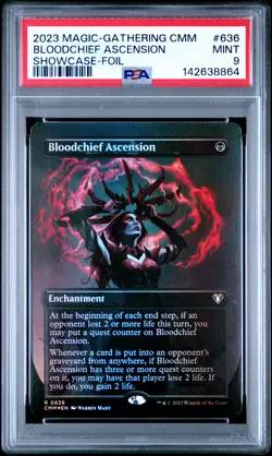 2023 MTG COMMANDER MASTERS SC-FOIL #636 BLOODCHIEF ASCENSION PSA 9 - Image 1