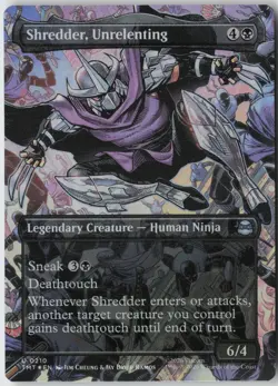 Shredder, Unrelenting (Borderless) (210) - Foil - Ninja Turtles (TMT) - NM - Image 1