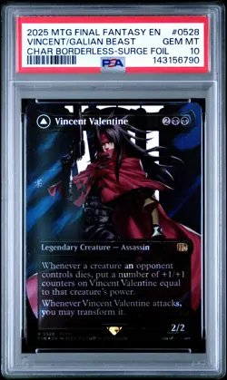 2025 MTG FINAL FANTASY BORDERLESS #0528 GALIAN BEAST/VINCENT VALENTINE PSA 10 - Image 1