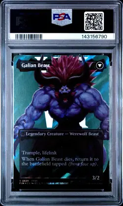 2025 MTG FINAL FANTASY BORDERLESS #0528 GALIAN BEAST/VINCENT VALENTINE PSA 10 - Image 2