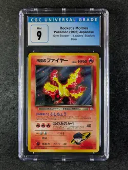 1998 Pokemon ROCKET'S MOLTRES #146 Leaders' Stadium Cosmos Holo Rare JPN CGC 9 - Image 1
