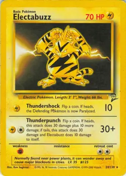 Electabuzz - 24/130 Base Set 2 - WOTC Unlimited - Pokemon TCG - 2000 - Image 1