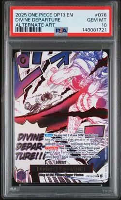 2025 ONE PIECE OP13-CARRYING ON HIS WILL ALTERNATE ART DIVINE DEPARTURE PSA 10 - Image 1