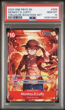2024 ONE PIECE PROMOS TREASURE BOOSTERS SET #006 MONKEY D. LUFFY PSA 10 - Image 1