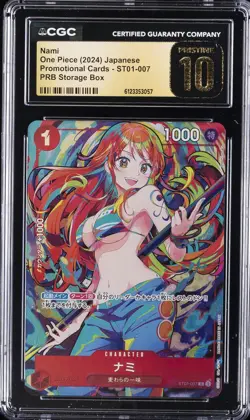 2024 ONE PIECE JPN PROMO CARDS PRB STORAGE BOX #ST01-007 NAMI CGC 10 PRISTINE - Image 1