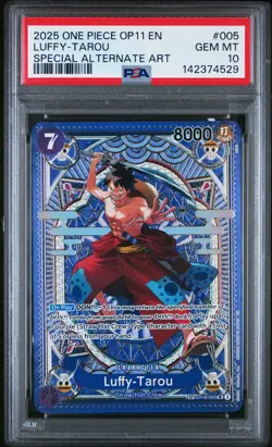 2025 ONE PIECE OP11-A FIST OF DIVINE SPEED #005 LUFFY-TAROU PSA 10 - Image 1