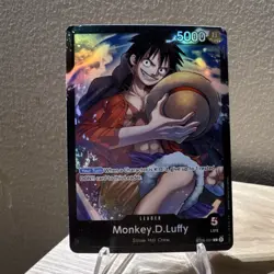 Bandai One Piece CCG Monkey.D.Luffy Leader ST08-001 Foil 5000 Power 5 Life - Image 1