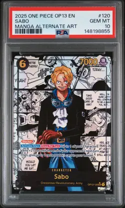 2025 ONE PIECE OP13-CARRYING ON HIS WILL MANGA ALTERNATE ART #120 SABO PSA 10 - Image 1