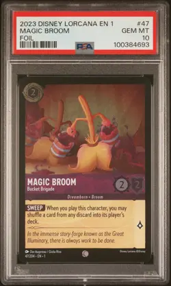 2023 DISNEY LORCANA THE FIRST CHAPTER FOIL MAGIC BROOM - BUCKET BRIGADE PSA 10 - Image 1